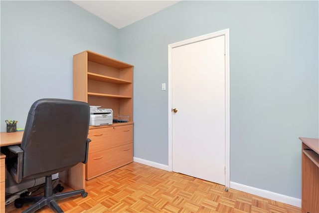 office space featuring light parquet floors