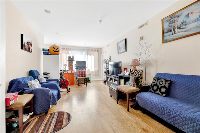 living room featuring light hardwood / wood-style flooring