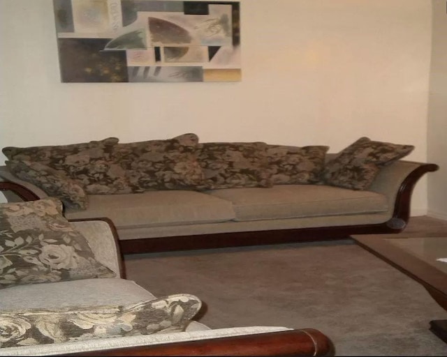 living room with carpet