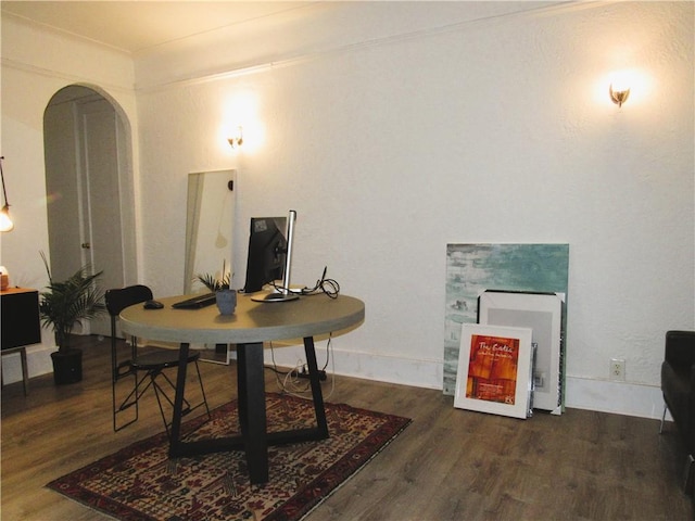 dining room featuring dark wood-type flooring