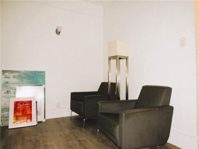 living area featuring dark hardwood / wood-style flooring