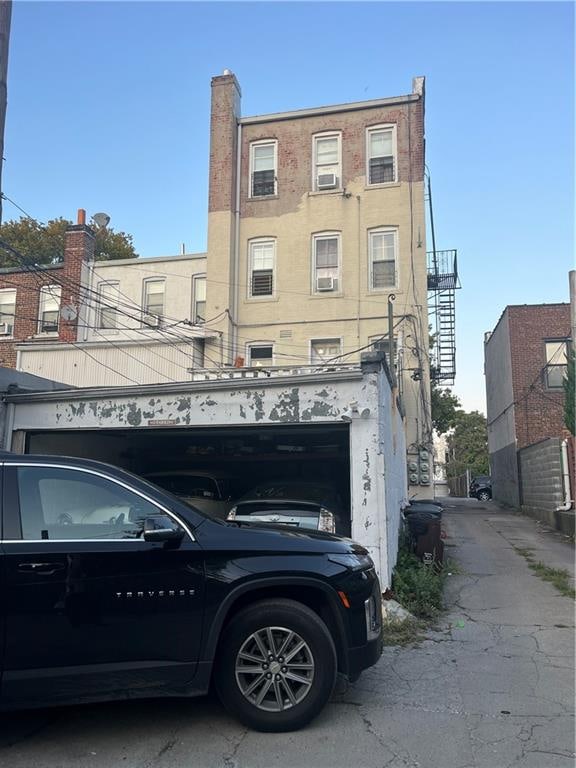 exterior space featuring a garage