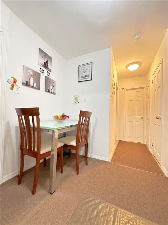 dining area featuring carpet floors