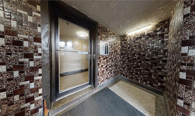 bathroom with a textured ceiling