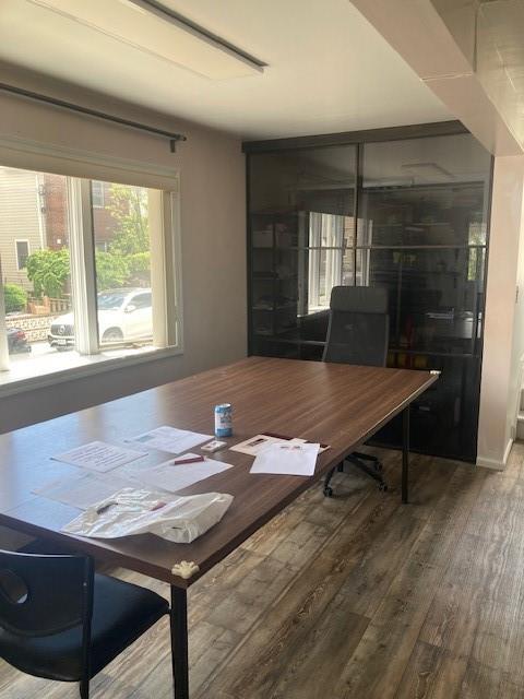 dining area featuring hardwood / wood-style floors