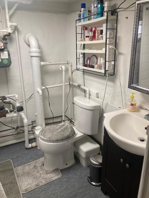 bathroom with vanity and toilet