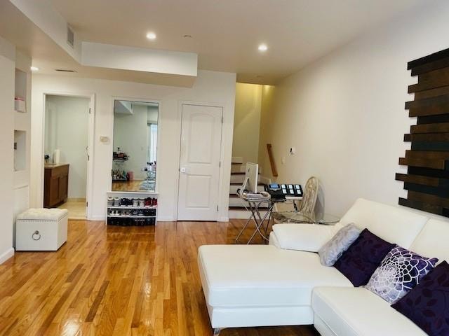 living room featuring wood-type flooring