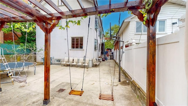 view of patio / terrace featuring a pergola