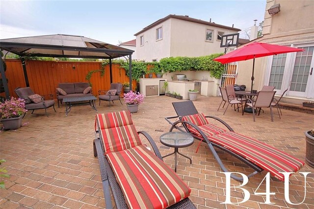 view of patio with a gazebo