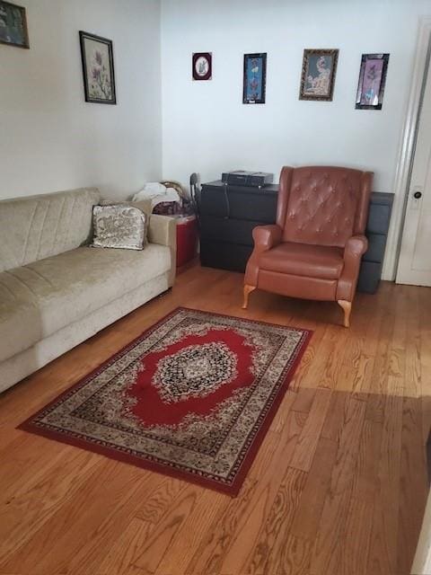 living room featuring light wood-type flooring