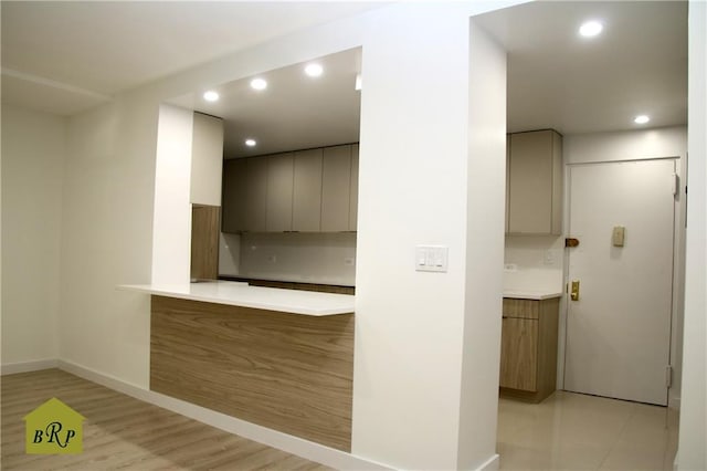 kitchen with gray cabinetry