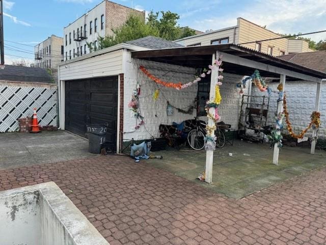 view of garage