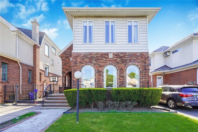 view of front of house featuring a front lawn