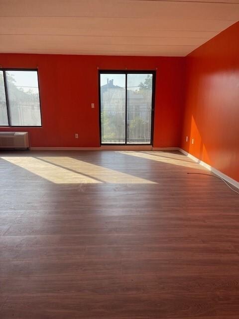 empty room with hardwood / wood-style flooring