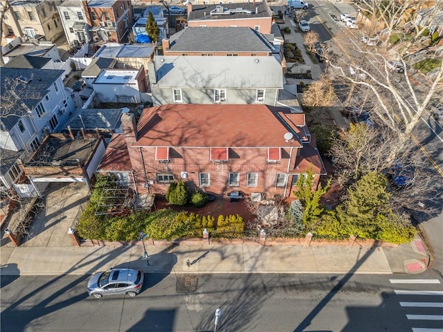 aerial view with a residential view