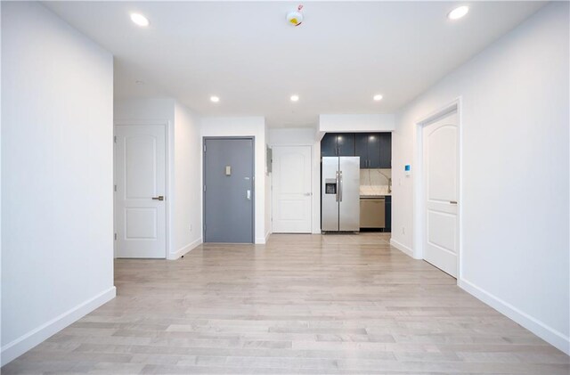 interior space with light hardwood / wood-style floors