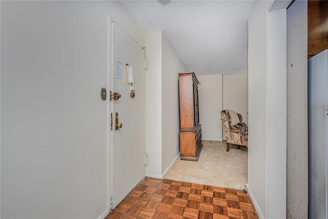 corridor with parquet floors