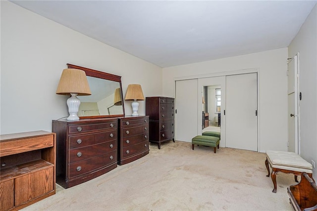 sitting room with light colored carpet