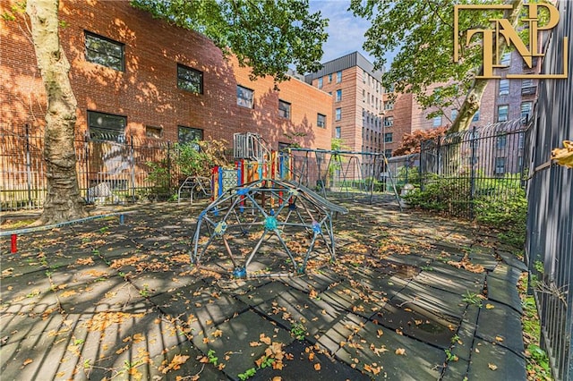 view of playground with fence