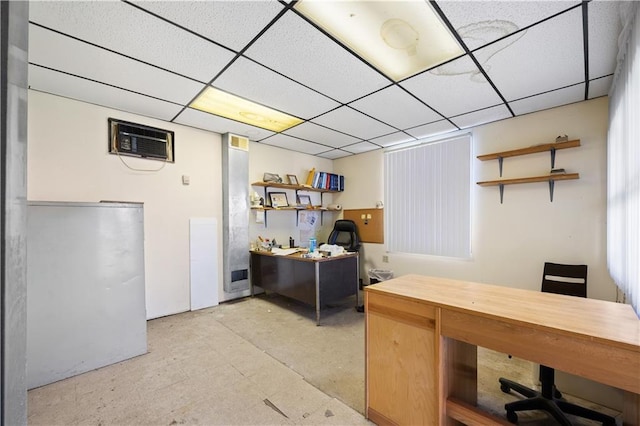 office space with a drop ceiling