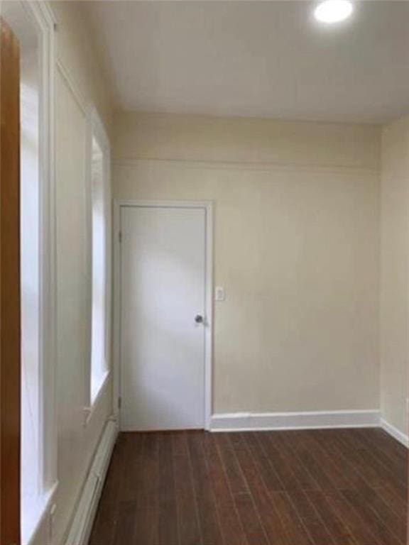 interior space featuring dark wood-type flooring