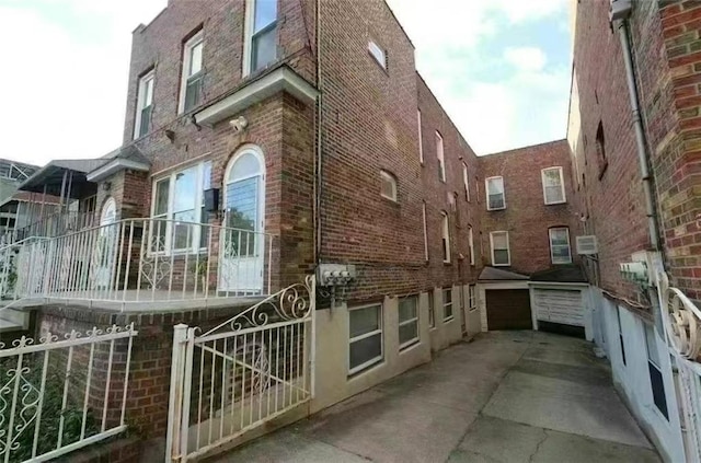 view of property featuring a garage