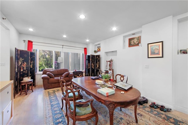 dining room featuring light hardwood / wood-style floors