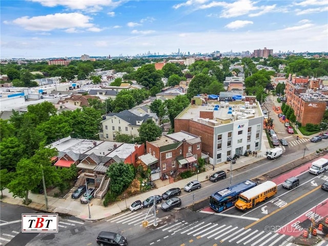 bird's eye view with a view of city