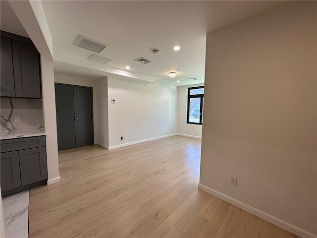 207 Bay 35th St Unit 1A, Brooklyn, NY 11214 - spare room featuring recessed lighting, light wood-style floors, and a smoke detector