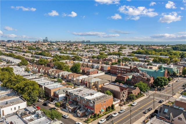 drone / aerial view with a view of city