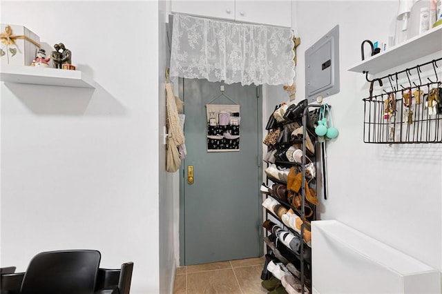 bathroom with tile patterned flooring