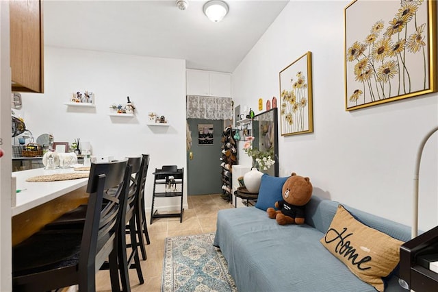 view of tiled living room