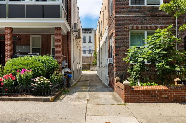 view of side of property featuring cooling unit