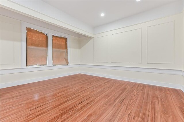 empty room with light wood-type flooring