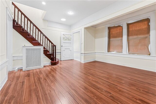 interior space with hardwood / wood-style floors