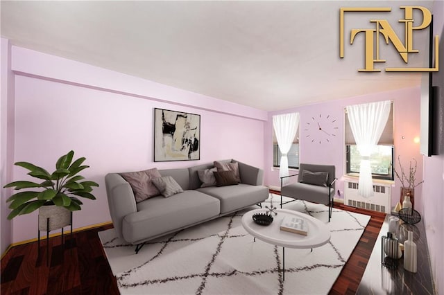 2229 Knapp St Unit 2A, Brooklyn, NY 11229 - living area with radiator heating unit, wood finished floors, and baseboards