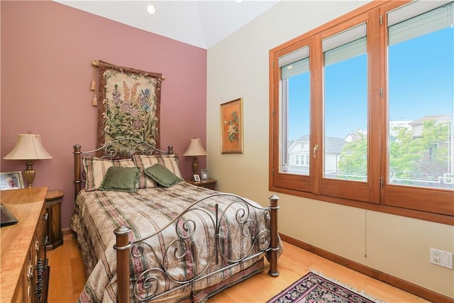 bedroom featuring light hardwood / wood-style floors