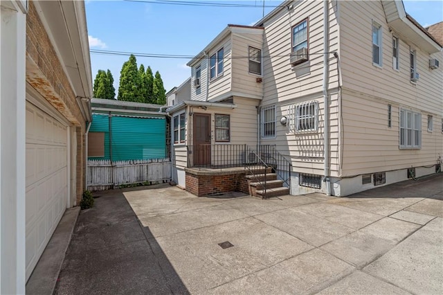 exterior space featuring a garage