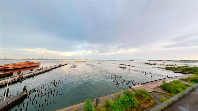 water view with a dock