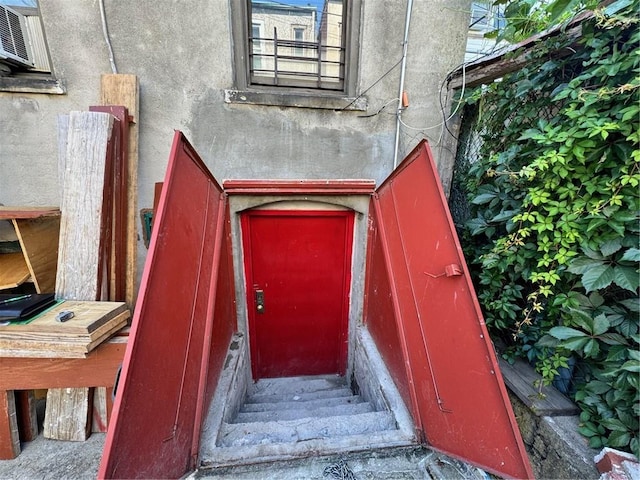 view of storm shelter