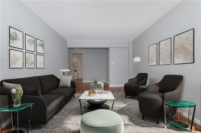 living room featuring wood-type flooring