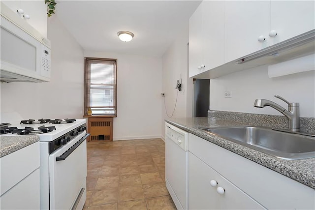 2331 Ocean Ave Unit 6C, Brooklyn, NY 11229 - kitchen with white appliances, radiator, and white cabinets