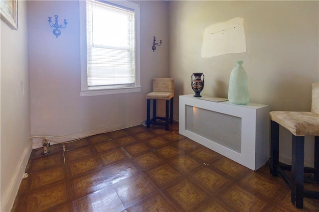 living area with baseboards