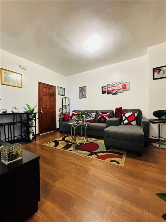 living room featuring hardwood / wood-style flooring