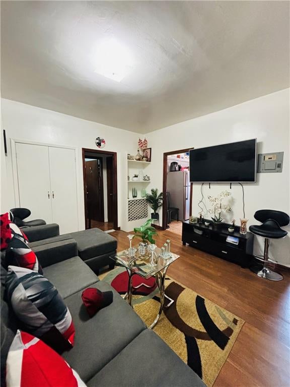 living room with wood-type flooring