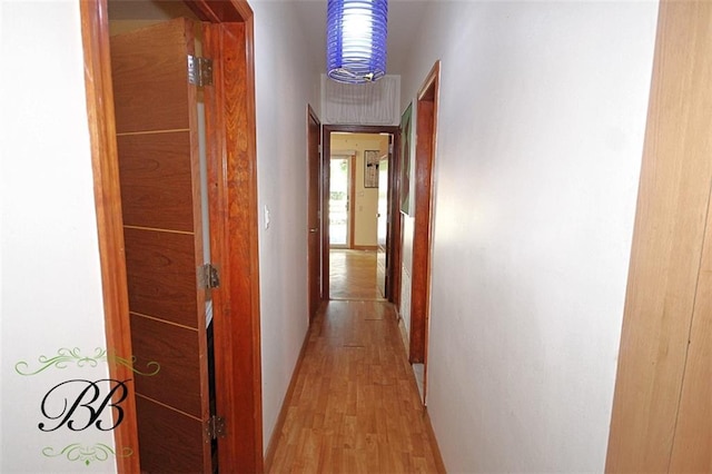 corridor featuring light hardwood / wood-style flooring