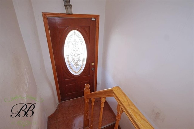 entrance foyer with tile patterned flooring