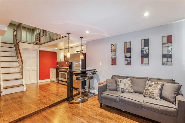 living room featuring wood-type flooring