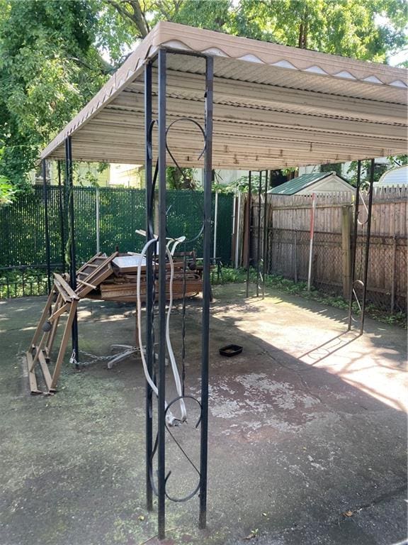 view of patio featuring a carport