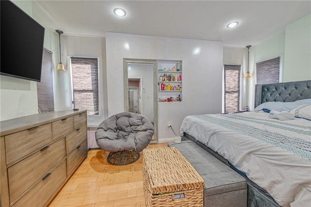 bedroom featuring light hardwood / wood-style floors